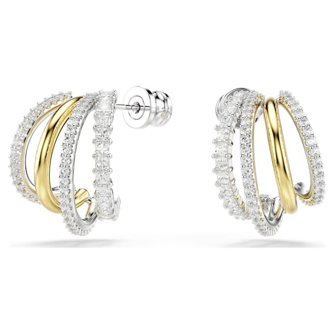 Boucles d’oreilles créoles Hyperbola, tailles variées, mini, blanches, finitions métalliques variées Boucles d’oreilles créoles Hyperbola, tailles variées, mini, blanches, finitions métalliques variées