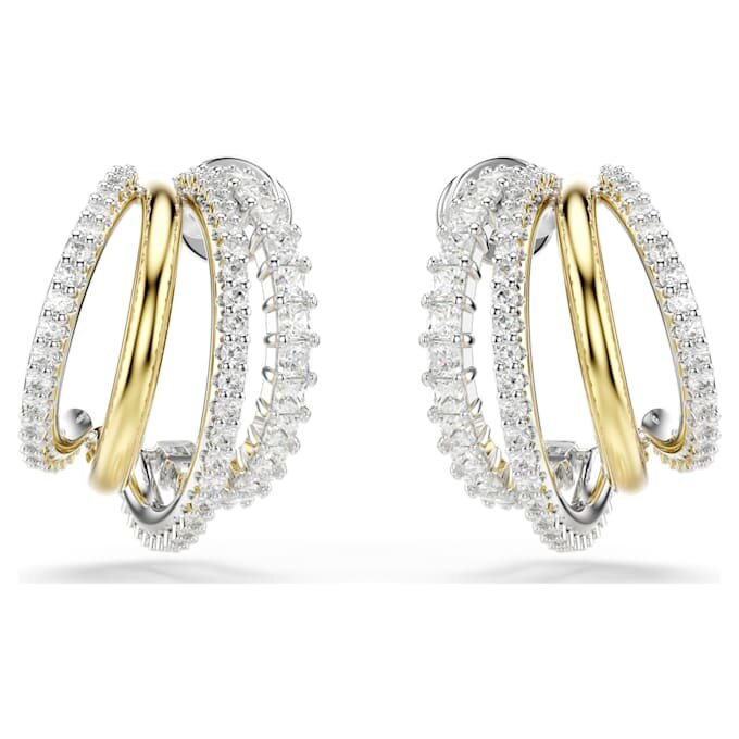 Boucles d’oreilles créoles Hyperbola, tailles variées, mini, blanches, finitions métalliques variées Boucles d’oreilles créoles Hyperbola, tailles variées, mini, blanches, finitions métalliques variées