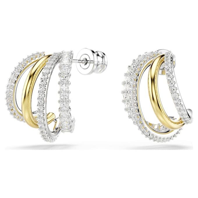 Boucles d’oreilles créoles Hyperbola, tailles variées, mini, blanches, finitions métalliques variées Boucles d’oreilles créoles Hyperbola, tailles variées, mini, blanches, finitions métalliques variées