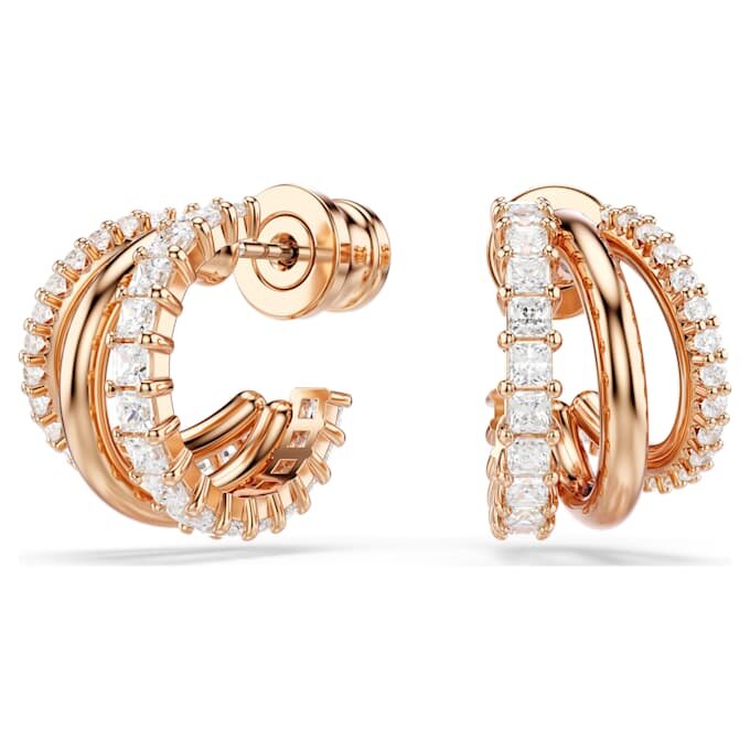Boucles d’oreilles créoles Hyperbola, tailles variées, mini, blanches, plaquées or rose Boucles d’oreilles créoles Hyperbola, tailles variées, mini, blanches, plaquées or rose