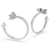 Boucles d’oreilles créoles Idyllia, tailles variées, flèches, blanches, plaquées rhodium Boucles d’oreilles créoles Idyllia, tailles variées, flèches, blanches, plaquées rhodium