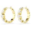 Boucles d’oreilles créoles Imber, taille ronde, blanches, plaquées or Boucles d’oreilles créoles Imber, taille ronde, blanches, plaquées or