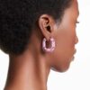 Boucles d’oreilles créoles Lucent, forme octogonale, petites, roses Boucles d’oreilles créoles Lucent, forme octogonale, petites, roses