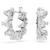 Boucles d’oreilles créoles Matrix blanches, plaquées rhodium Boucles d’oreilles créoles Matrix blanches, plaquées rhodium