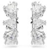 Boucles d’oreilles créoles Matrix blanches, plaquées rhodium Boucles d’oreilles créoles Matrix blanches, plaquées rhodium