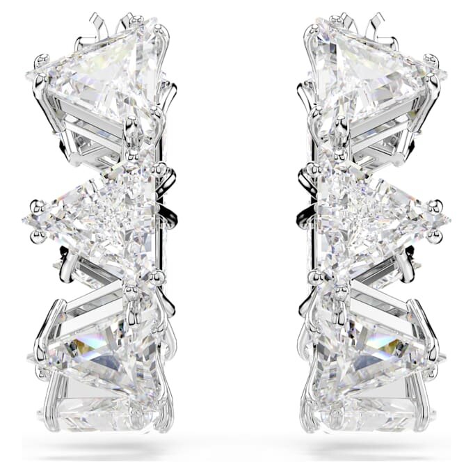 Boucles d’oreilles créoles Matrix blanches, plaquées rhodium Boucles d’oreilles créoles Matrix blanches, plaquées rhodium
