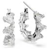 Boucles d’oreilles créoles Matrix blanches, plaquées rhodium Boucles d’oreilles créoles Matrix blanches, plaquées rhodium
