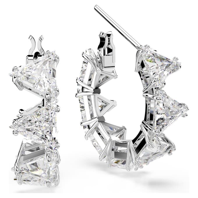 Boucles d’oreilles créoles Matrix blanches, plaquées rhodium Boucles d’oreilles créoles Matrix blanches, plaquées rhodium