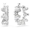Boucles d’oreilles créoles Matrix blanches, plaquées rhodium Boucles d’oreilles créoles Matrix blanches, plaquées rhodium