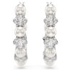 Boucles d’oreilles créoles Matrix, perles de cristal, taille ronde, blanches, plaquées rhodium Boucles d’oreilles créoles Matrix, perles de cristal, taille ronde, blanches, plaquées rhodium