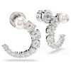 Boucles d’oreilles créoles Matrix, perles de cristal, taille ronde, blanches, plaquées rhodium Boucles d’oreilles créoles Matrix, perles de cristal, taille ronde, blanches, plaquées rhodium