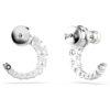 Boucles d’oreilles créoles Matrix, perles de cristal, taille ronde, blanches, plaquées rhodium Boucles d’oreilles créoles Matrix, perles de cristal, taille ronde, blanches, plaquées rhodium