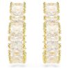 Boucles d’oreilles créoles Matrix, taille baguette, cœur, petites, blanches, plaquées or Boucles d’oreilles créoles Matrix, taille baguette, cœur, petites, blanches, plaquées or