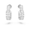 Boucles d’oreilles créoles Matrix, taille baguette, cœur, petites, blanches, plaquées rhodium Boucles d’oreilles créoles Matrix, taille baguette, cœur, petites, blanches, plaquées rhodium