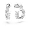 Boucles d’oreilles créoles Matrix, taille baguette, cœur, petites, blanches, plaquées rhodium Boucles d’oreilles créoles Matrix, taille baguette, cœur, petites, blanches, plaquées rhodium