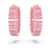 Boucles d’oreilles créoles Matrix, taille baguette, roses, plaquées or rose Boucles d’oreilles créoles Matrix, taille baguette, roses, plaquées or rose