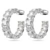 Boucles d’oreilles créoles Matrix, taille octogonale, blanches, plaquées rhodium Boucles d’oreilles créoles Matrix, taille octogonale, blanches, plaquées rhodium
