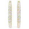 Boucles d’oreilles créoles Matrix, taille ronde, blanches, plaquées or