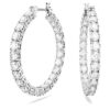 Boucles d’oreilles créoles Matrix, taille ronde, blanches, plaquées rhodium Boucles d’oreilles créoles Matrix, taille ronde, blanches, plaquées rhodium
