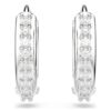 Boucles d’oreilles créoles Matrix, taille ronde, blanches, plaquées rhodium Boucles d’oreilles créoles Matrix, taille ronde, blanches, plaquées rhodium