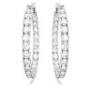 Boucles d’oreilles créoles Matrix, taille ronde, blanches, plaquées rhodium Boucles d’oreilles créoles Matrix, taille ronde, blanches, plaquées rhodium