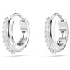 Boucles d’oreilles créoles Matrix, taille ronde, blanches, plaquées rhodium Boucles d’oreilles créoles Matrix, taille ronde, blanches, plaquées rhodium