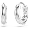 Boucles d’oreilles créoles Matrix, taille ronde, blanches, plaquées rhodium Boucles d’oreilles créoles Matrix, taille ronde, blanches, plaquées rhodium