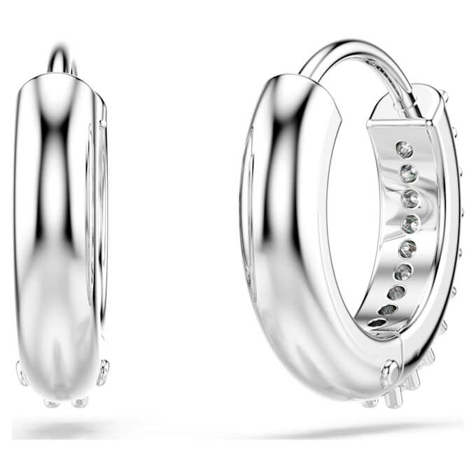 Boucles d’oreilles créoles Matrix, taille ronde, blanches, plaquées rhodium Boucles d’oreilles créoles Matrix, taille ronde, blanches, plaquées rhodium