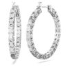 Boucles d’oreilles créoles Matrix, taille ronde, blanches, plaquées rhodium Boucles d’oreilles créoles Matrix, taille ronde, blanches, plaquées rhodium
