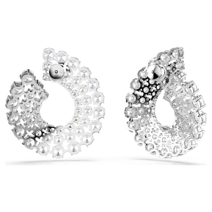 Boucles d’oreilles créoles Matrix, tailles rondes variées, blanches, plaquées rhodium Boucles d’oreilles créoles Matrix, tailles rondes variées, blanches, plaquées rhodium