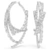 Boucles d’oreilles créoles Matrix, tailles variées, blanches, plaquées rhodium Boucles d’oreilles créoles Matrix, tailles variées, blanches, plaquées rhodium