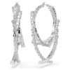 Boucles d’oreilles créoles Matrix, tailles variées, blanches, plaquées rhodium Boucles d’oreilles créoles Matrix, tailles variées, blanches, plaquées rhodium