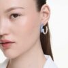 Boucles d’oreilles créoles Matrix, tailles variées, bleues, plaquées rhodium Boucles d’oreilles créoles Matrix, tailles variées, bleues, plaquées rhodium