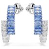 Boucles d’oreilles créoles Matrix, tailles variées, bleues, plaquées rhodium Boucles d’oreilles créoles Matrix, tailles variées, bleues, plaquées rhodium