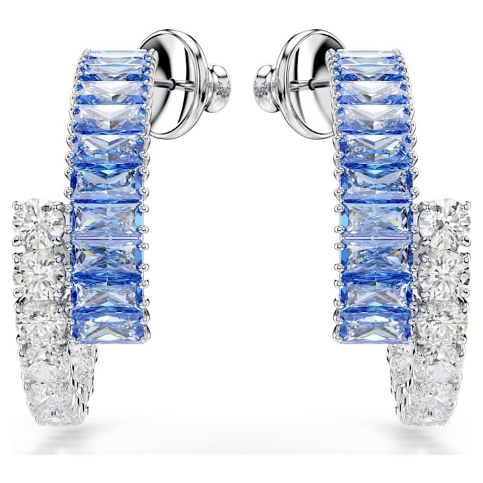 Boucles d’oreilles créoles Matrix, tailles variées, bleues, plaquées rhodium Boucles d’oreilles créoles Matrix, tailles variées, bleues, plaquées rhodium