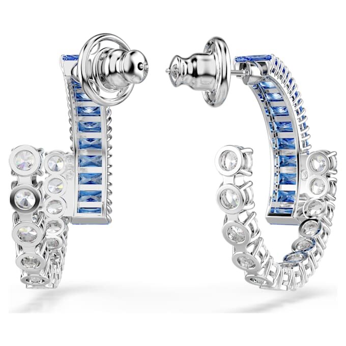 Boucles d’oreilles créoles Matrix, tailles variées, bleues, plaquées rhodium Boucles d’oreilles créoles Matrix, tailles variées, bleues, plaquées rhodium