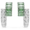 Boucles d’oreilles créoles Matrix, tailles variées, vertes, plaquées rhodium Boucles d’oreilles créoles Matrix, tailles variées, vertes, plaquées rhodium