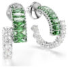 Boucles d’oreilles créoles Matrix, tailles variées, vertes, plaquées rhodium Boucles d’oreilles créoles Matrix, tailles variées, vertes, plaquées rhodium