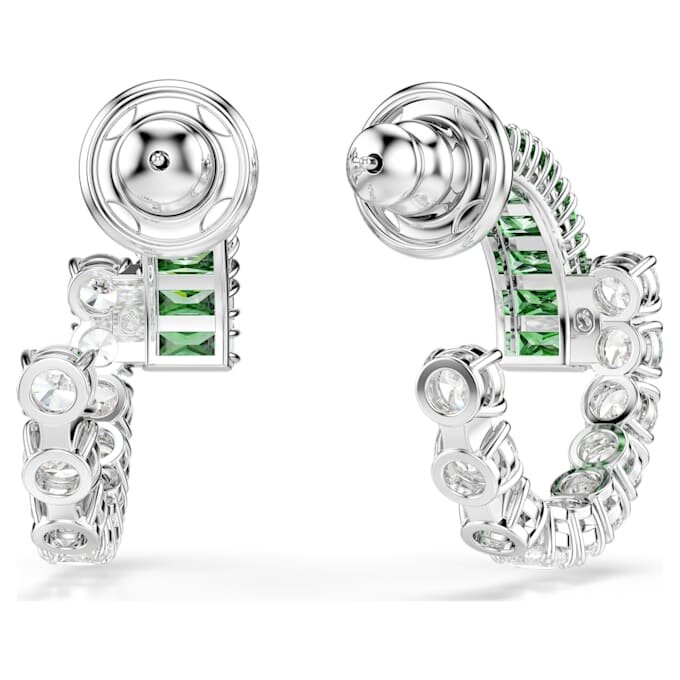 Boucles d’oreilles créoles Matrix, tailles variées, vertes, plaquées rhodium Boucles d’oreilles créoles Matrix, tailles variées, vertes, plaquées rhodium