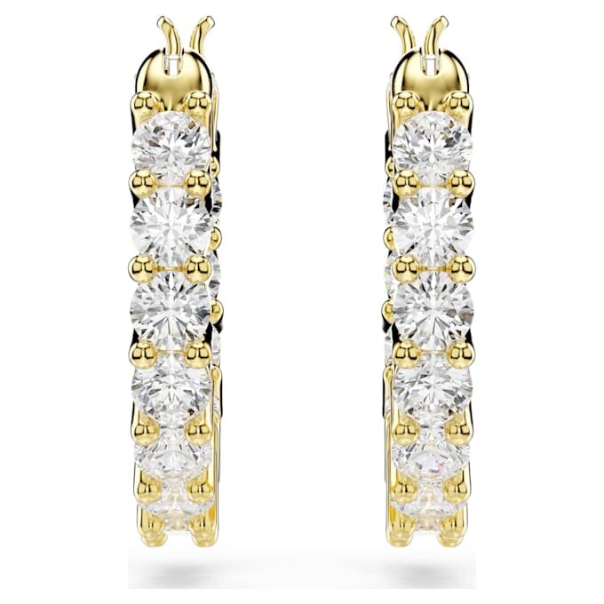 Boucles d’oreilles créoles Matrix Vittore, taille ronde, blanches, plaquées or Boucles d’oreilles créoles Matrix Vittore, taille ronde, blanches, plaquées or