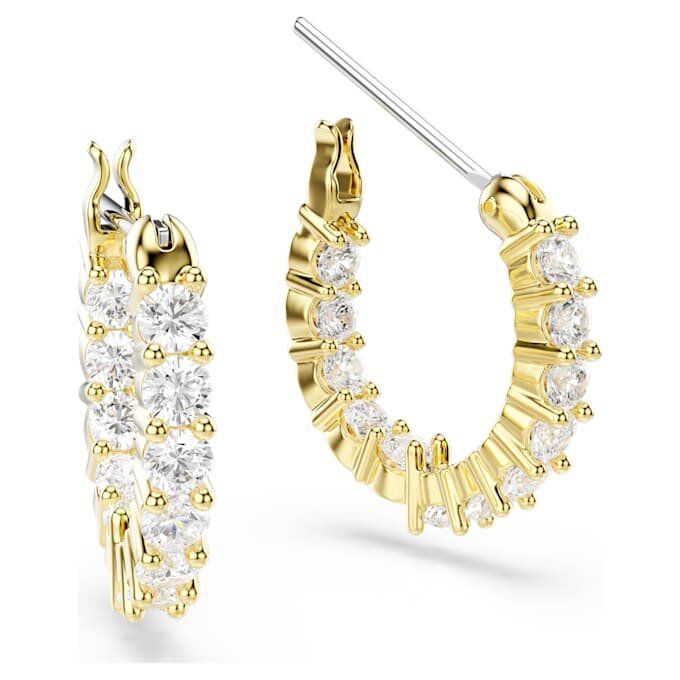Boucles d’oreilles créoles Matrix Vittore, taille ronde, blanches, plaquées or Boucles d’oreilles créoles Matrix Vittore, taille ronde, blanches, plaquées or