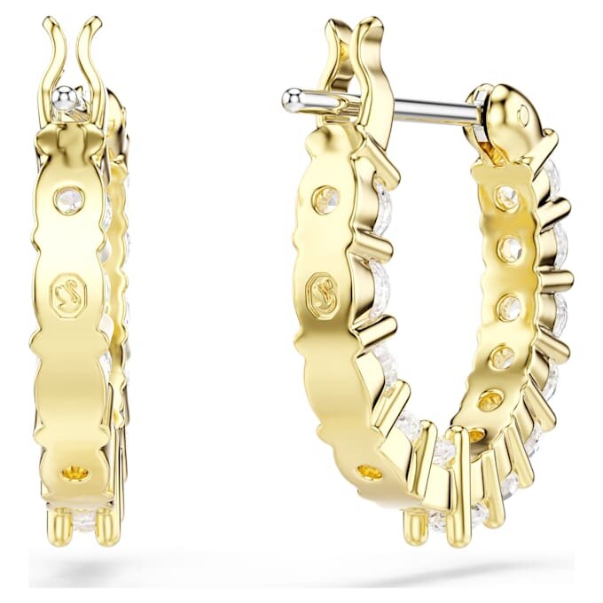 Boucles d’oreilles créoles Matrix Vittore, taille ronde, blanches, plaquées or Boucles d’oreilles créoles Matrix Vittore, taille ronde, blanches, plaquées or