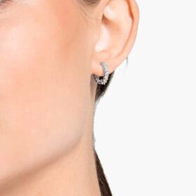 Boucles d’oreilles créoles Matrix Vittore, taille ronde, blanches, plaquées rhodium Boucles d’oreilles créoles Matrix Vittore, taille ronde, blanches, plaquées rhodium