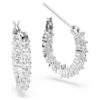 Boucles d’oreilles créoles Matrix Vittore, taille ronde, blanches, plaquées rhodium Boucles d’oreilles créoles Matrix Vittore, taille ronde, blanches, plaquées rhodium