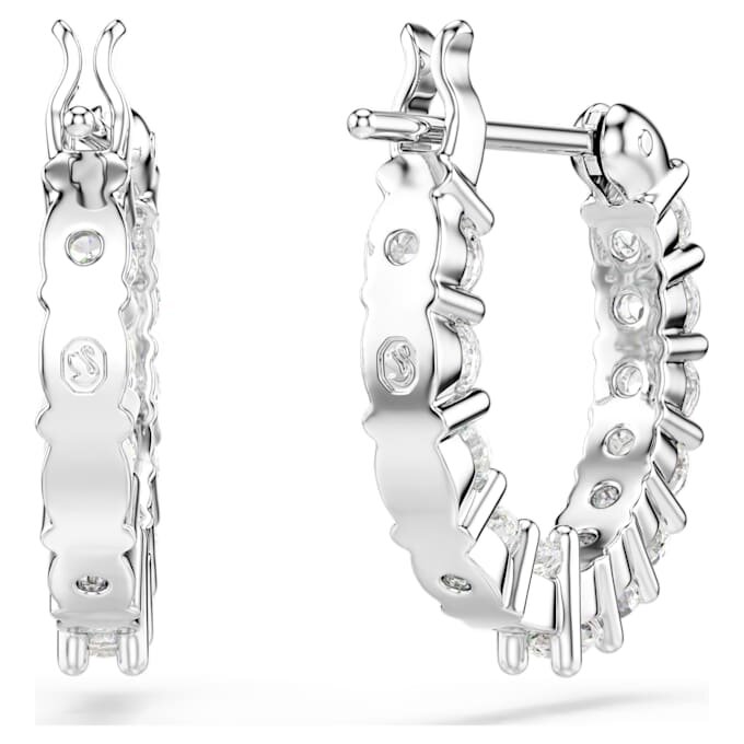 Boucles d’oreilles créoles Matrix Vittore, taille ronde, blanches, plaquées rhodium Boucles d’oreilles créoles Matrix Vittore, taille ronde, blanches, plaquées rhodium