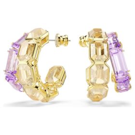 Boucles d’oreilles créoles Millenia, tailles variées, multicolores, plaquées or