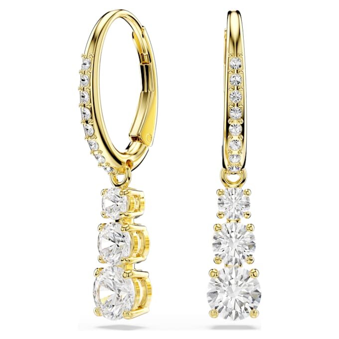 Boucles d’oreilles créoles Stilla Attract, taille ronde, blanches, plaquées or Boucles d’oreilles créoles Stilla Attract, taille ronde, blanches, plaquées or