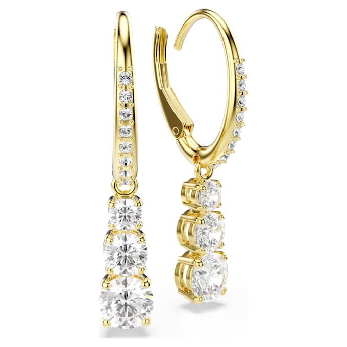 Boucles d’oreilles créoles Stilla Attract, taille ronde, blanches, plaquées or Boucles d’oreilles créoles Stilla Attract, taille ronde, blanches, plaquées or