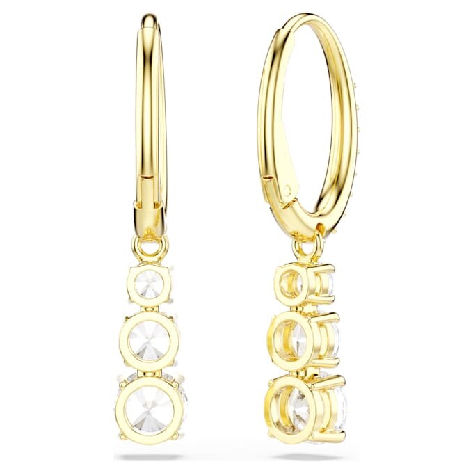 Boucles d’oreilles créoles Stilla Attract, taille ronde, blanches, plaquées or Boucles d’oreilles créoles Stilla Attract, taille ronde, blanches, plaquées or