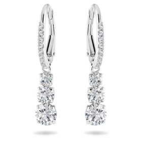 Boucles d’oreilles créoles Stilla Attract, taille ronde, blanches, plaquées rhodium